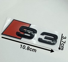 S3 Logo Audi3 Back Emblem Sticker Glossy Black