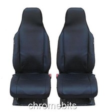 FRONT BLACK FABRIC SEAT COVERS 1+1 FOR FIAT DOBLO FIORINO SCUDO DUCATO IVECO 