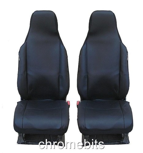 Front black fabric seat covers - black,