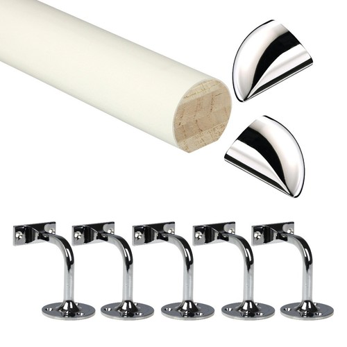 White primed mopstick handrail - primed,