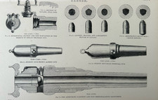 Antique Print 1877 Cannon | Victorian Artillery & Gunplate Engineering Engraving