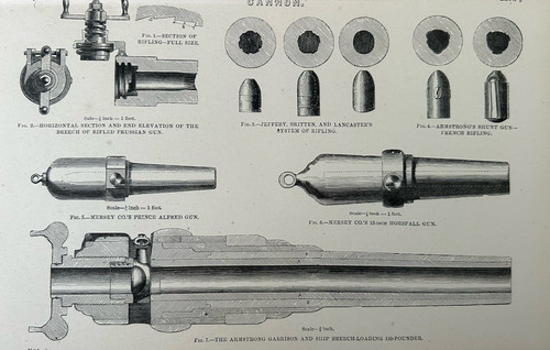 Antique print cannon 1877 - print,