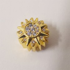 S925 Silver Pandora golden Sparkling Sun Charm ALE