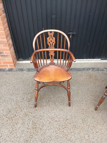 Dark elm ladies windsor chair - elm,