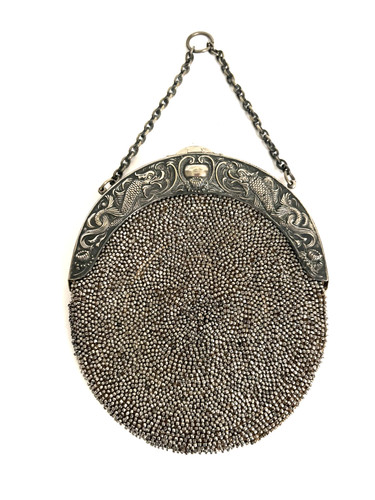 Antique chatelaine round suede - chatelaine,