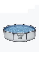 10ft x 30in Grey Round Steel Pro Max Above Ground Pool