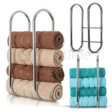 Wall Mounted Towel Holder Shelf Storage Rail Bar Stand Bar Bathroom Accessories