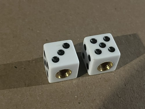 New white dice valve caps - valve,