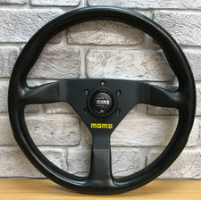 Genuine Momo Mod.78 Black Leather 350mm Steering Wheel with Horn. Dated 2001. 7D