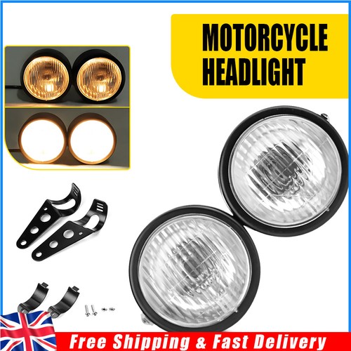 Motorcycle headlight amber - 2x,