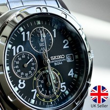 Seiko Chronograph SND195P - Matte Black Dial, 40mm Quartz, 50m WR, JDM