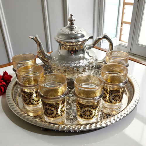 Moroccan tea set handmade - tea,