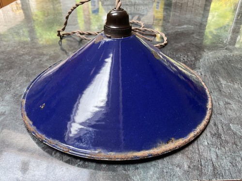 Vintage antique enamel light - vintage,