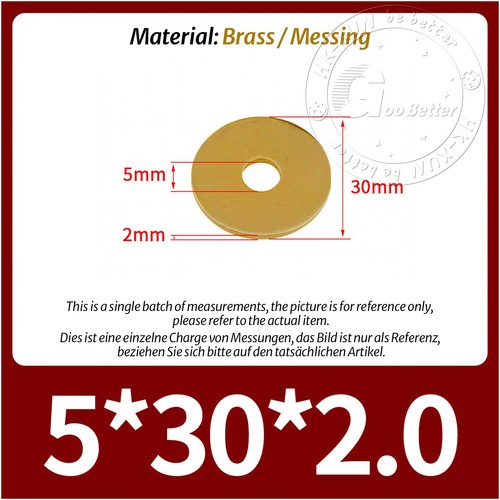 Flat washers form brass - flat, m2