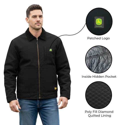 John deere men black - john,