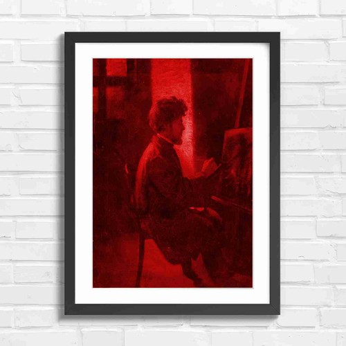 Vintage artist painting easel - vintage,