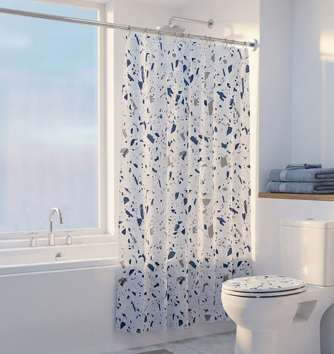 Croydex shower curtain - curtain, blue
