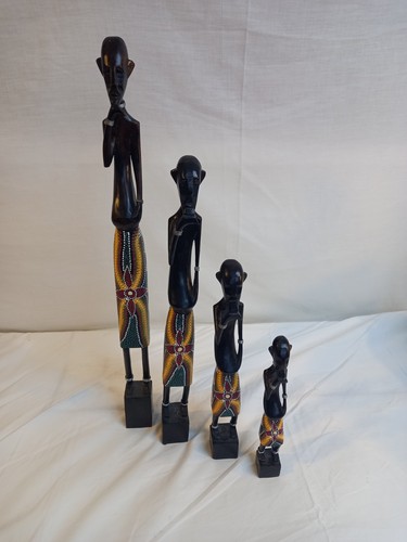 Four african tribal statue - african,