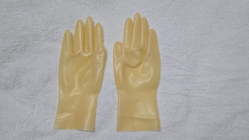 Short latex rubber gloves - latex,
