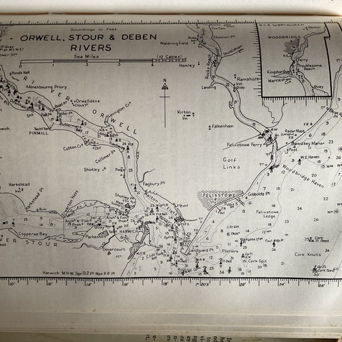 Vintage sea chart nautical - /,