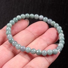 Certified 5mm Green Burma Natural A JADE Jadeite Bead Bangle  Bracelet手链 0614