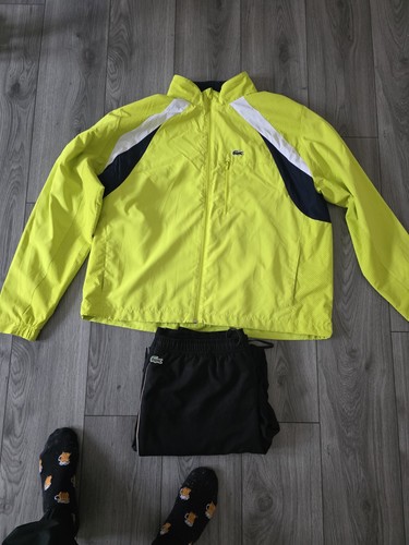 Neon rare lacoste tracksuit - tracksuit, xl