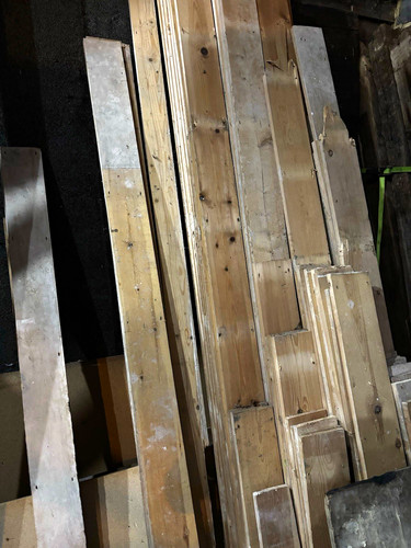Reclaimed pine floorboards