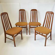 VINTAGE 1970 JENTIQUE 70S SCANDINAVIAN STYLE TWEED & WOOD SUITE OF 4 CHAIRS 