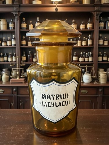 Antique apothecary amber - antique, glass