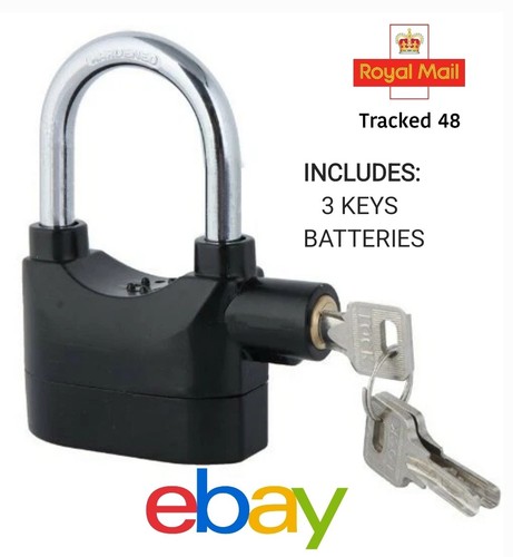 New 110db alarmed padlock long - alarmed,