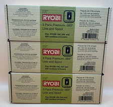 3 x 3 (9 total) Trimmer Spools & Line For Ryobi One+ 18V 24V 40V Strimmers FAST