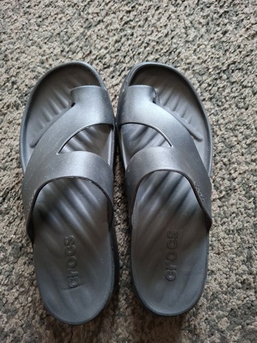 Crocs black wedge sandals - black,