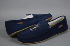 NWT Mens Polo Ralph Lauren Teddy Bear Skiing Slippers sz 12 D Blue Suede Shoes