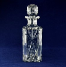 Royal Brierley Crystal "ELIZABETH" Square Whiskey Decanter - 10-1/2" Tall - 1st
