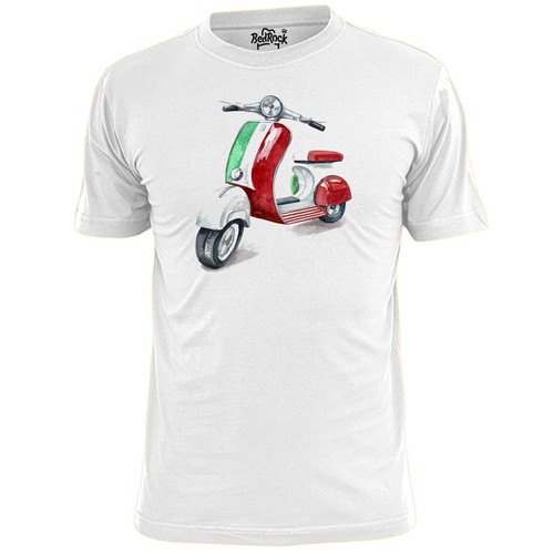 Mens scooter water colour - scooter,