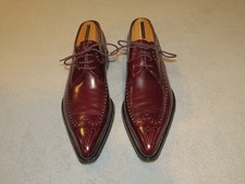 Cesare Paciotti Ruby Red Shiny Leather Pointed Toe Brogues 8.5