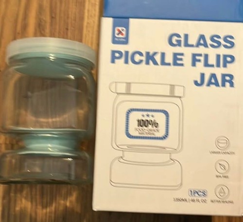 Bnib glass pickle flip jar - glass,