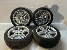 4 MERCEDES C CLASS W204 AMG 17” ALLOY WHEELS 7.5J 8.5J TYRES 225/45/17 245/40/17