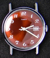 Timex GB Orange Dial Men's Hand-Wind Vintage Watch -- Spares/Repairs