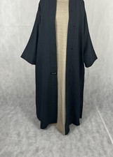 Navy Textured Open Abaya Size