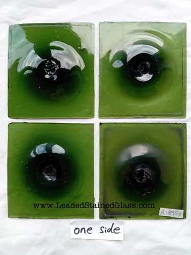 Four green pontil - , bullseye