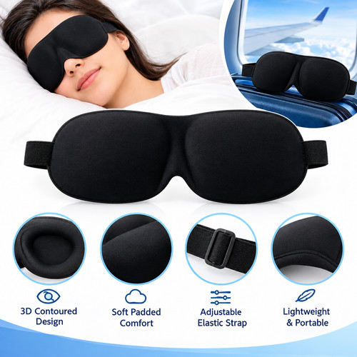 Eye mask sleep - 3d, padded