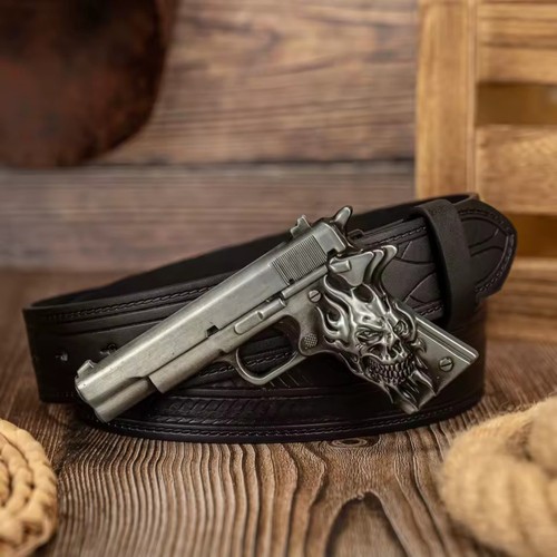Colt pistol gun belt buckle - gun,