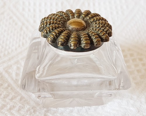 Inkwell cut glass with - glass,