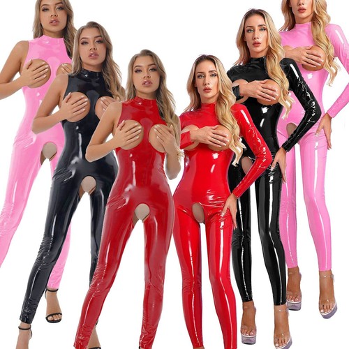 Womens pvc leather bodysuit - pvc,