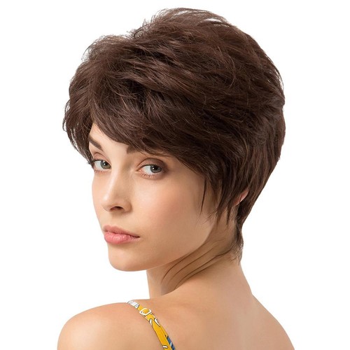 Short brown wigs pixie - pixie, cut