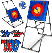 Kids Axe Throwing Target Set – Stand, 6 Axes & 6 Darts, Indoor/Outdoor