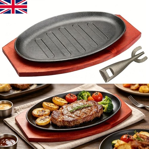 Large cast iron steak - cast, sizzling