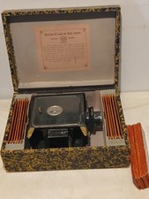Vintage E.P. Magic Lantern Slide Projector With Case &  24 Slides Germany