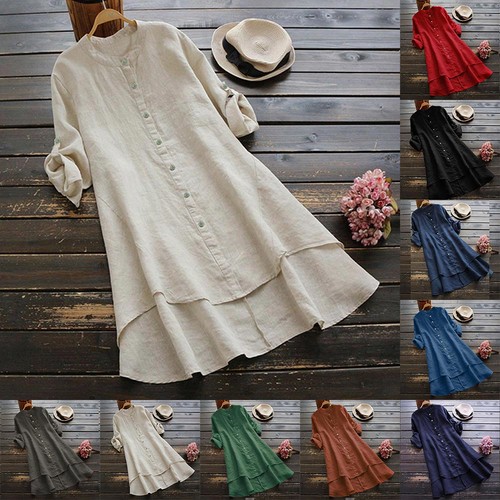 Women shirt dress long - dress, sleeve
